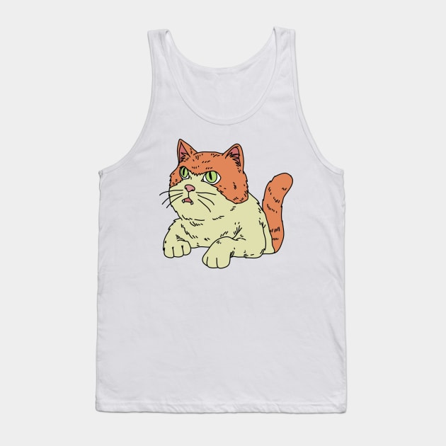 Orange Chubby Cat Tank Top by Freid